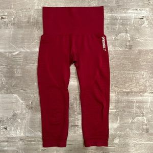 Gymshark Beet Red High Rise Energy Seamless Cropped Leggings